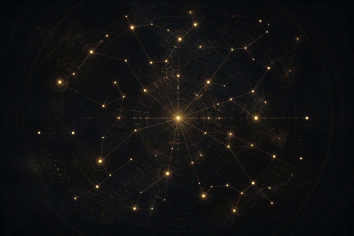 Mockup do Mapa de Composição, um diagrama radial de influências